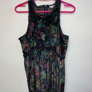 Multi Colored Velvet Halter Top with Zip Back